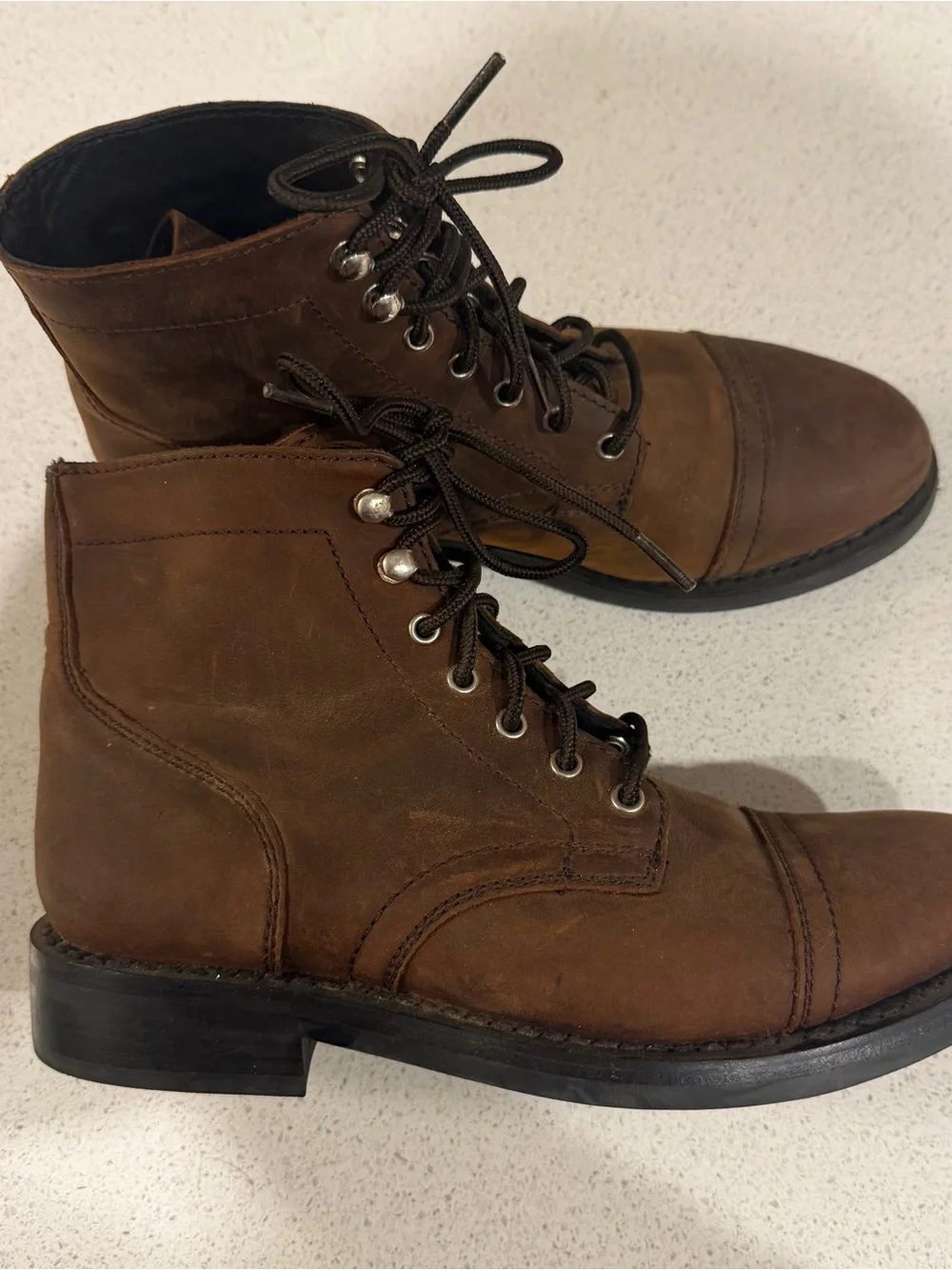 Thursday Boot Co Captain Lace Up Boots Womens 9 Brown Leather Lace Up